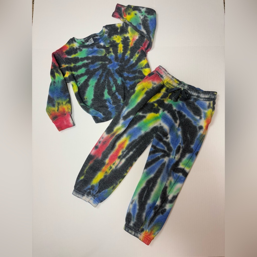 dreamside kids Tie Dye Sz S Crewneck Sweatshirt & Jogger Pants with Pockets